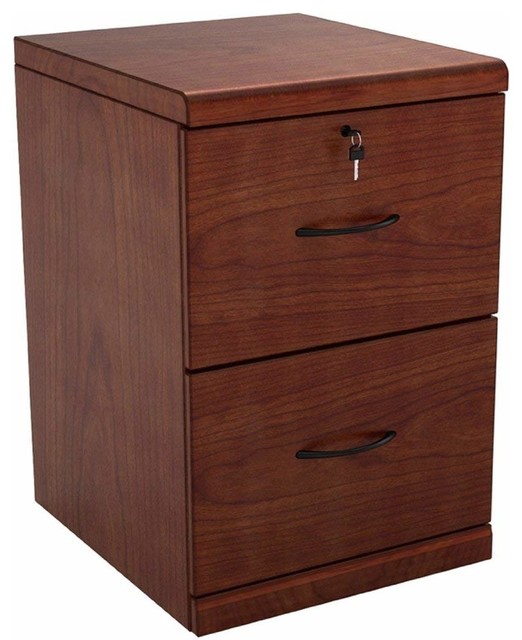 Vertical File Cabinet Laminated Composite Wood 2 Drawer Cherry