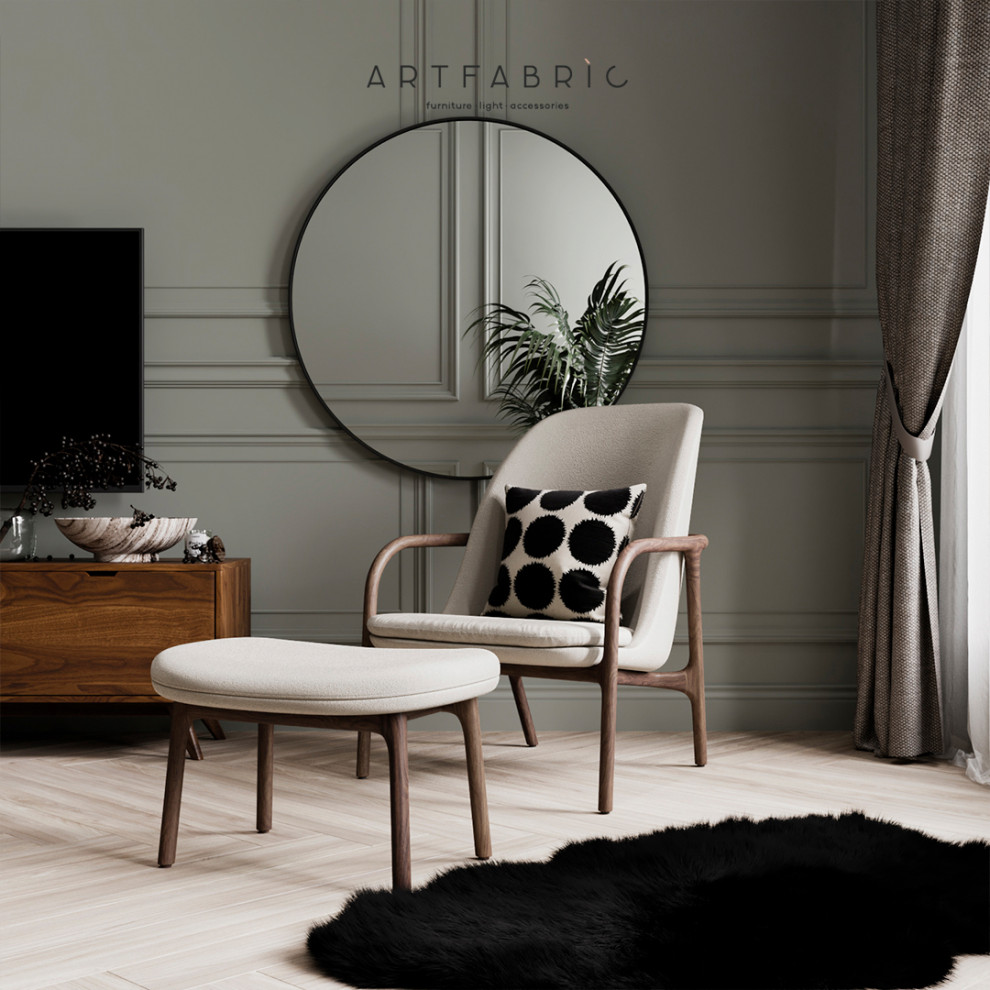 Современная гостиная: кресло, оттоманка и ТВ-тумба Artfabric