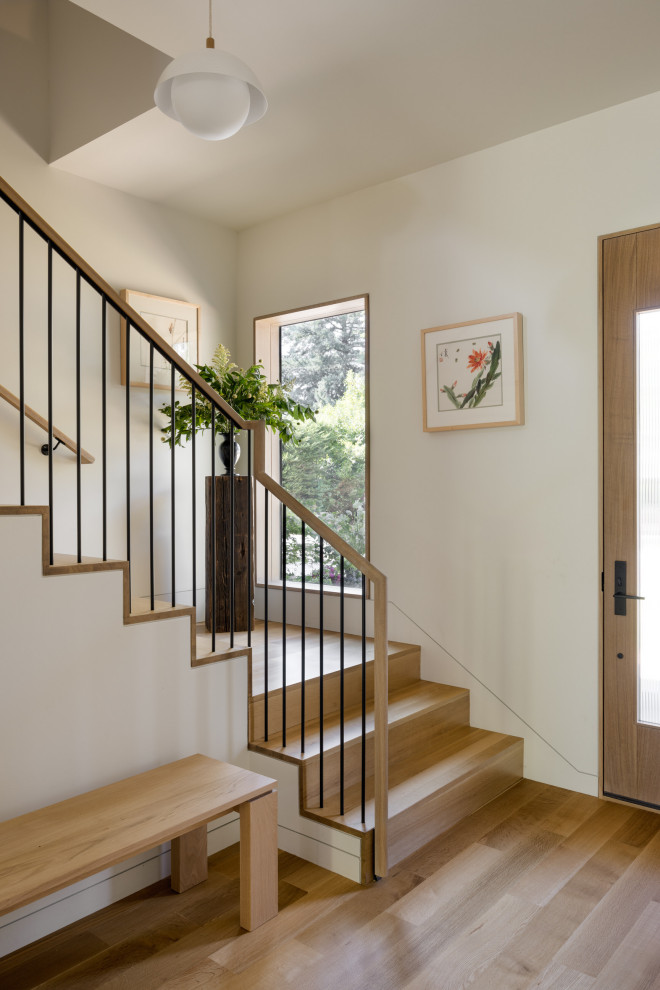 Inspiration for a modern staircase remodel in Portland