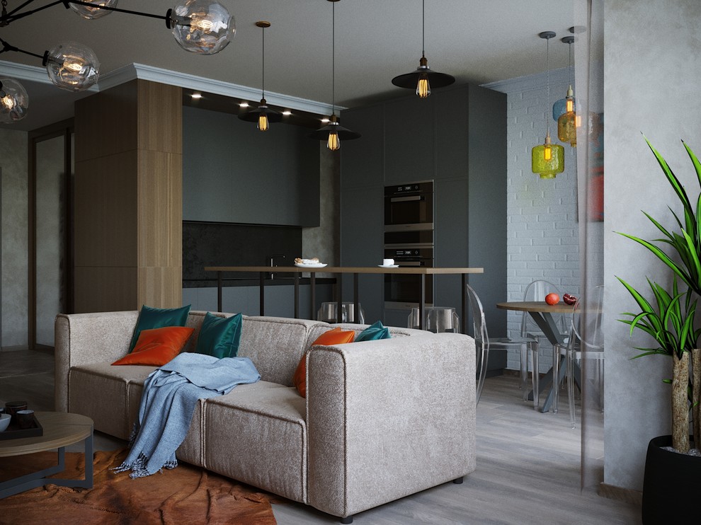 Современный интерьер с элементами индустриального стиля