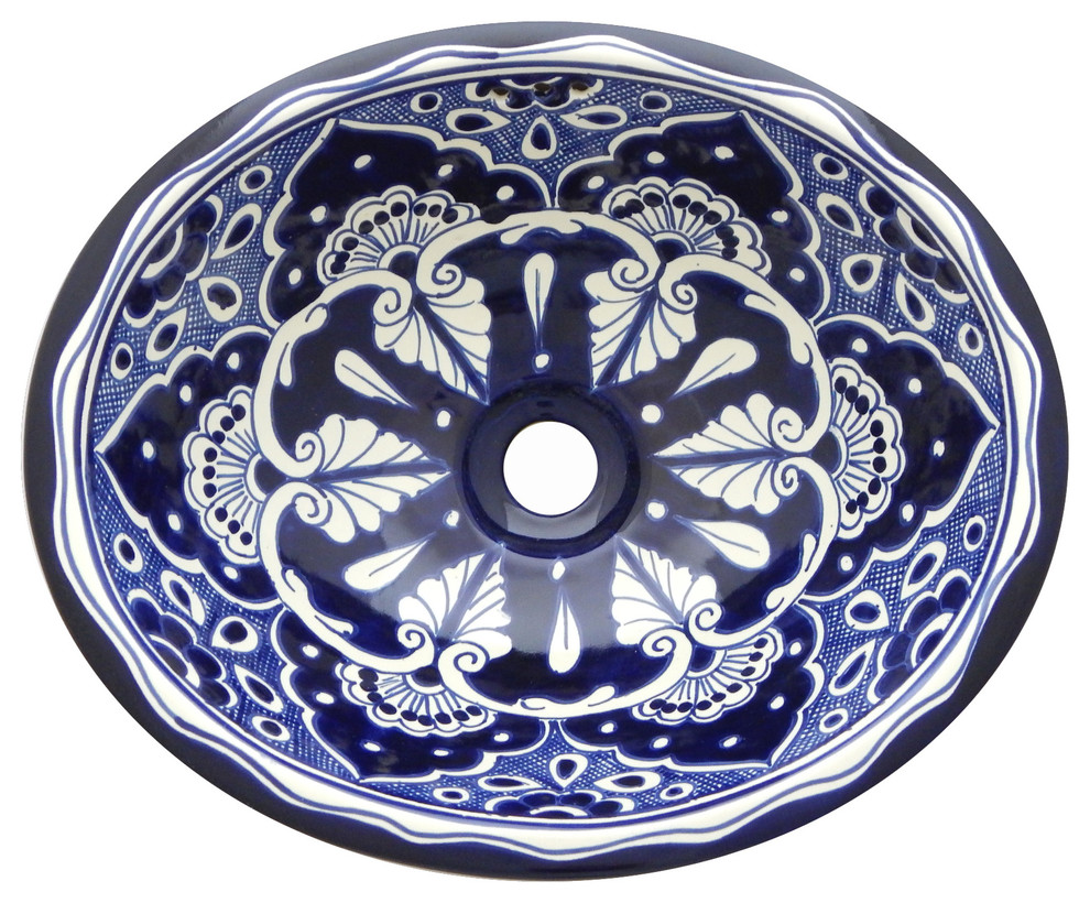 Talavera Mexican 17x14" Drop In Ceramic Sink # 23 