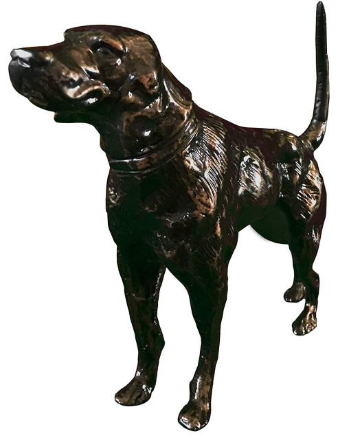 Hound Dog Metal Statuette, Handcrafted Decorative Animal Sculpture ...