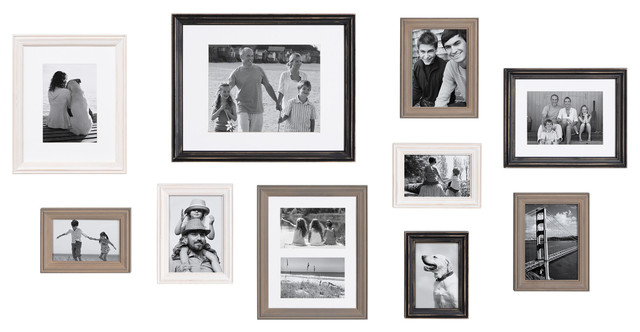 Bordeaux Gallery Wall Wood Picture Frame Set, Multi/Black 10 Piece