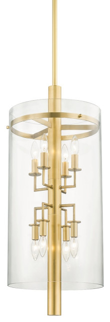 Hudson Valley Lighting 1308 Baxter 8 Light 15"W Taper Candle - Aged Brass