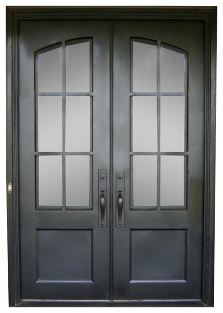 Essex 72 X96 Rain Glass Right Hand Inswing Transitional Front Doors By Universal Iron Doors Hardware Inc Houzz