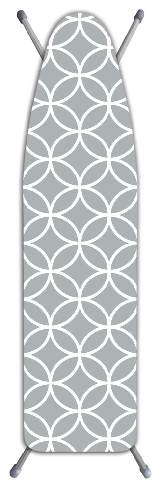 Deluxe Extra Thick Ironing Board Cover Gray Circles