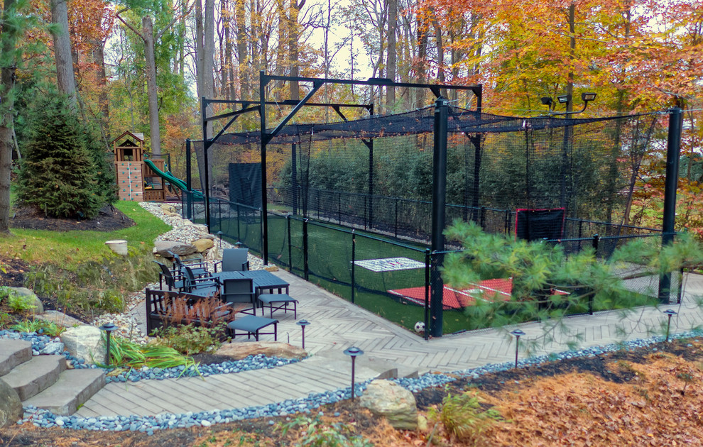 Backyard patio and lighting