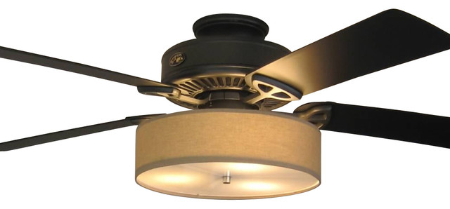 Linen Drum Shade Light Kit for Ceiling Fans - Contemporary ...