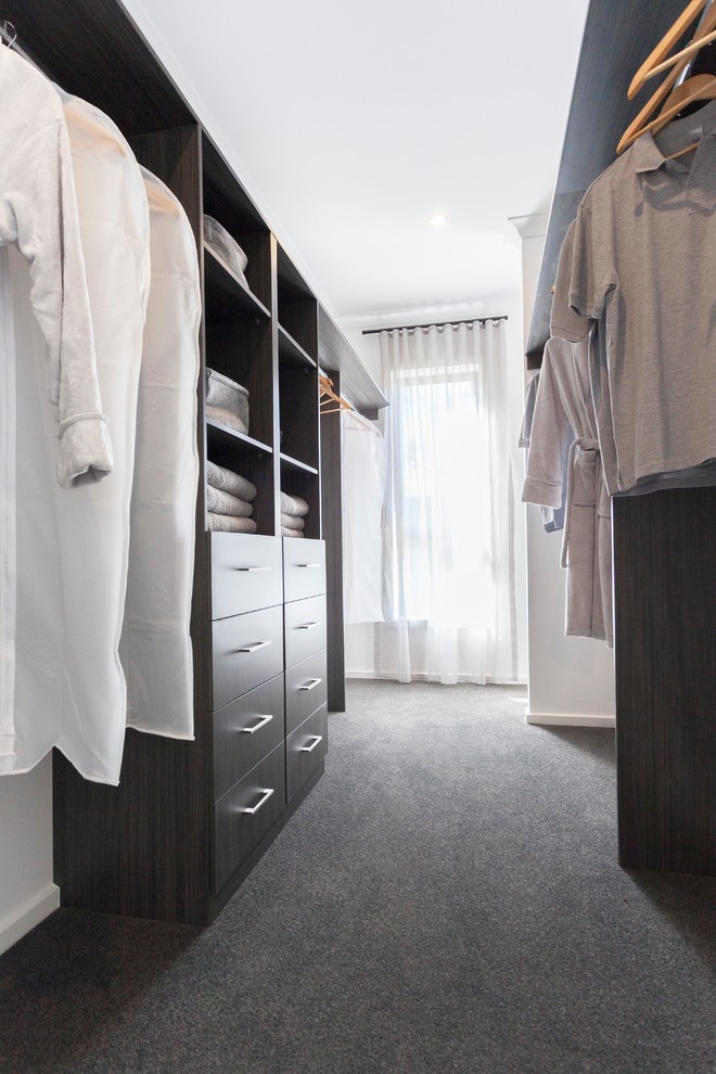 Photo of a contemporary storage and wardrobe in Melbourne.