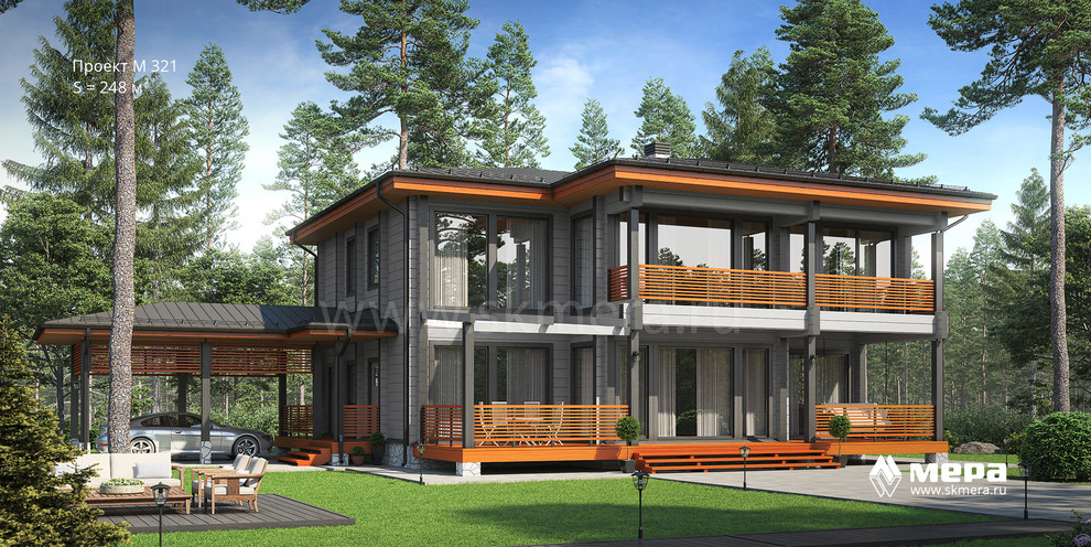 Современные  дома из клееного бруса