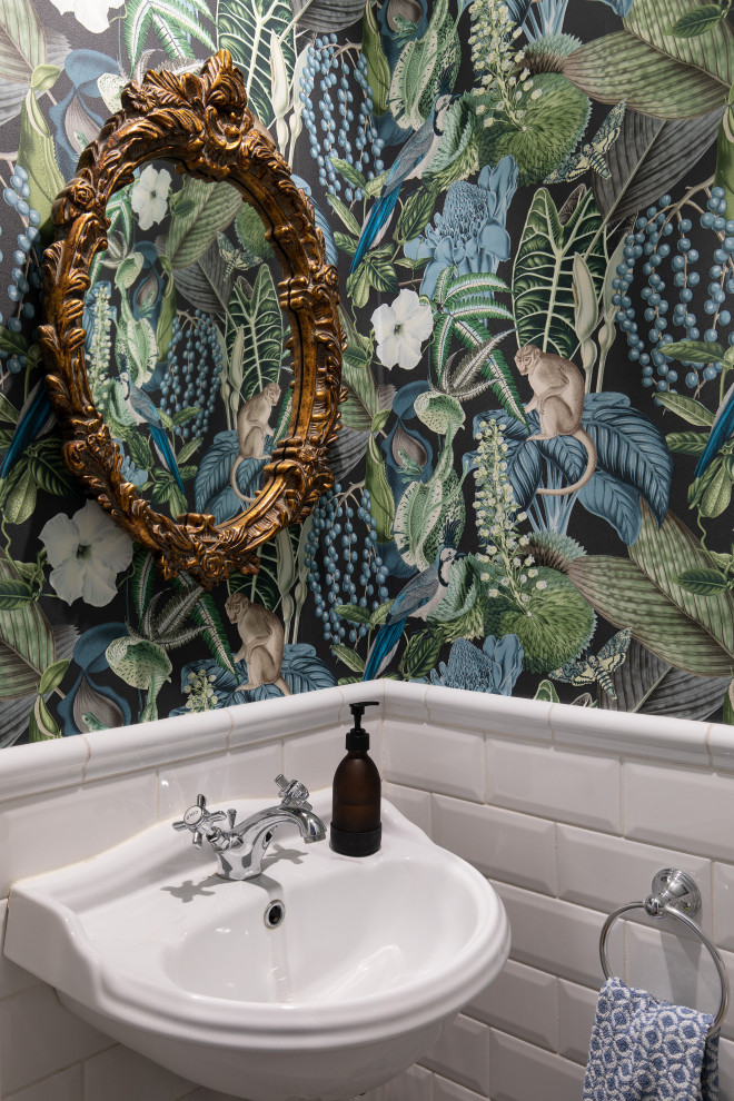 Inspiration for a powder room in London.