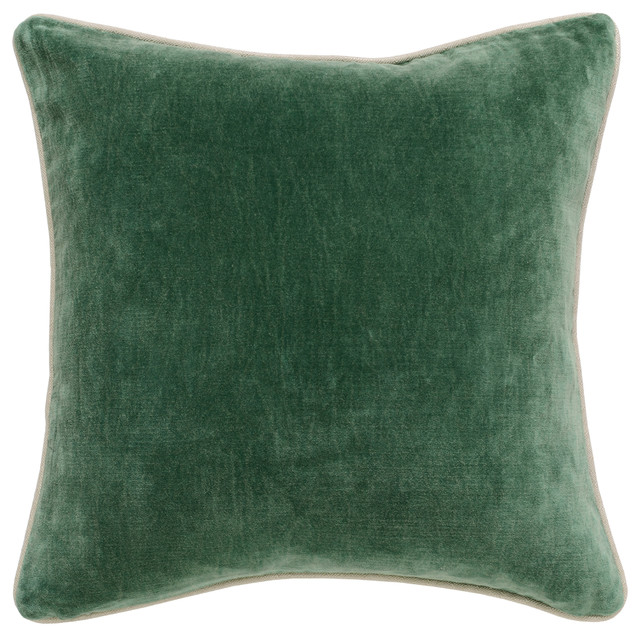 Kosas Home Harriet Velvet 18-inch Throw Pillow, Hunter Green