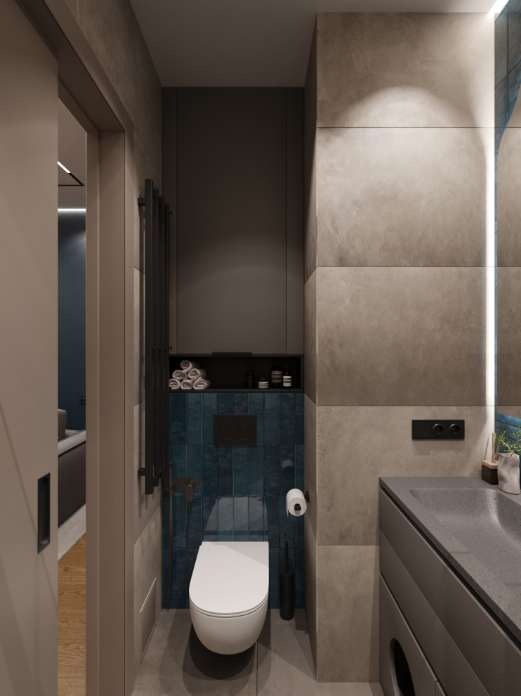 Дизайн-проект квартиры в темно серых тонах