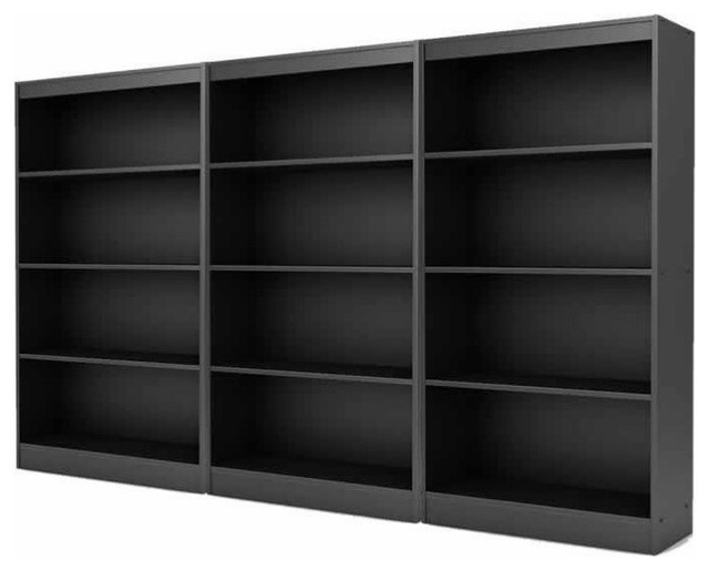 South Shore Furniture Axess Collection 4-Shelf Bookcase Black