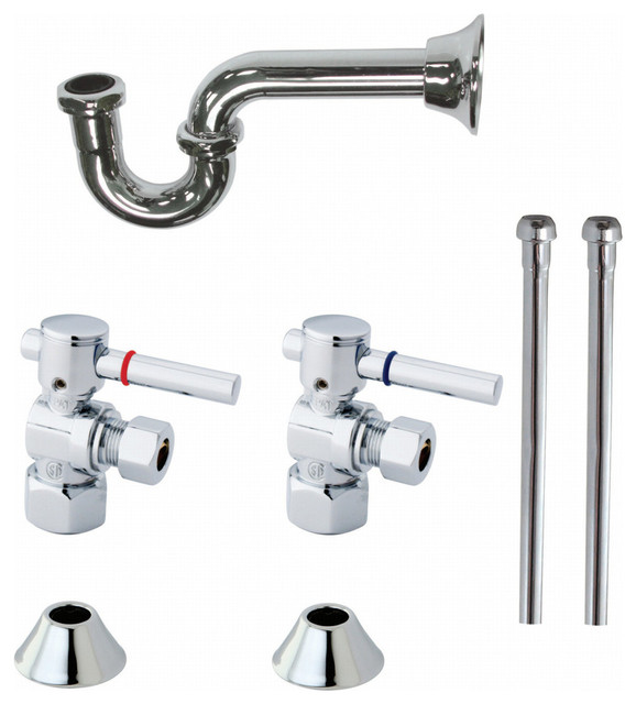 Kingston Brass Plumbing Sink Trim Kit With P Trap Traditional Bathroom Sink And Faucet Parts