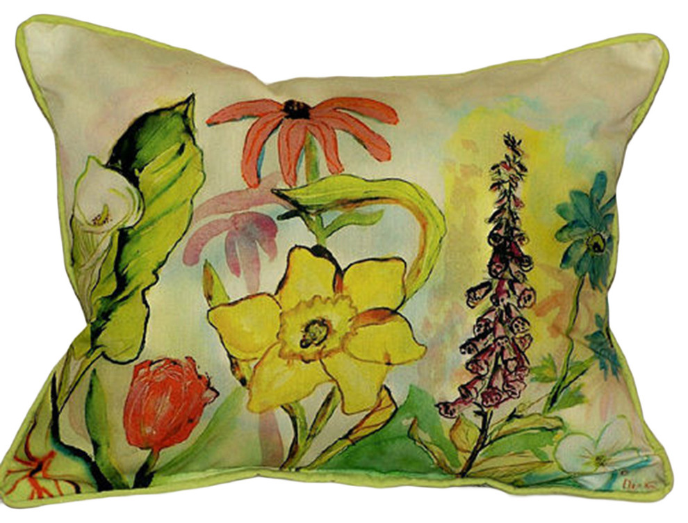 Betsy Drake Betsy's Garden Extra Large 20 X 24 Indoor / Outdoor Pillow