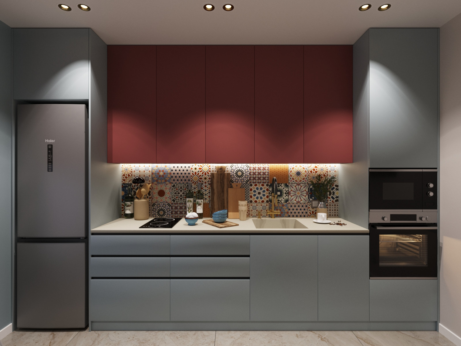 Дизайн проект - яркая двухкомнатная квартира 56 м2