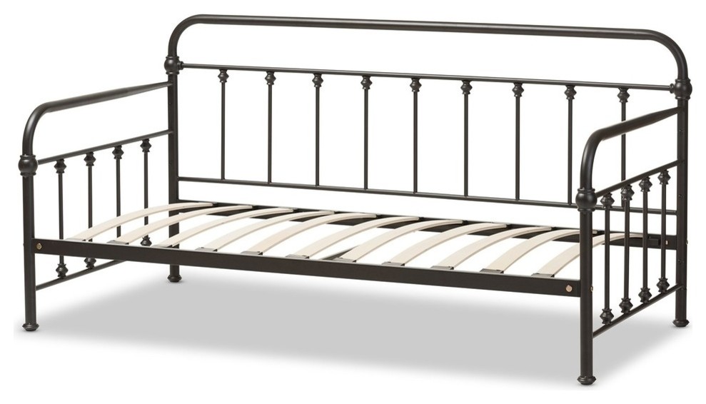 Elsie Antique Dark Bronze Metal Daybed Traditional Daybeds by