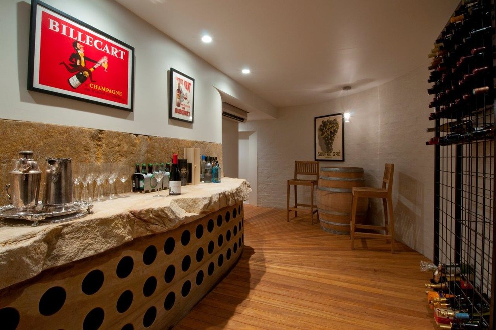 Transitional wine cellar in Sydney.