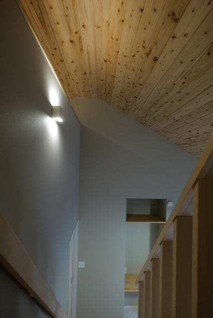 主寝室にあるロフトに上がる階段です skandinavisch-schlafzimmer