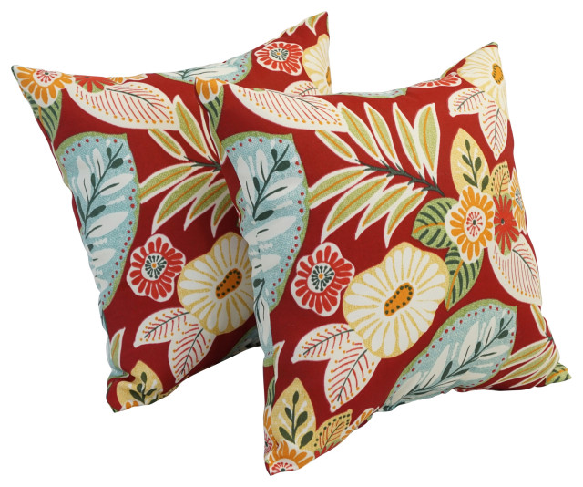 17" Square Polyester Outdoor Throw Pillows, Set of 4, Marlow Beachside