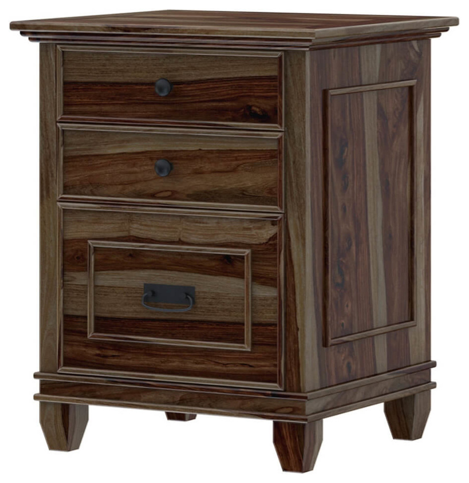 Klagetoh Rustic Solid Wood 3 Drawer File Cabinet