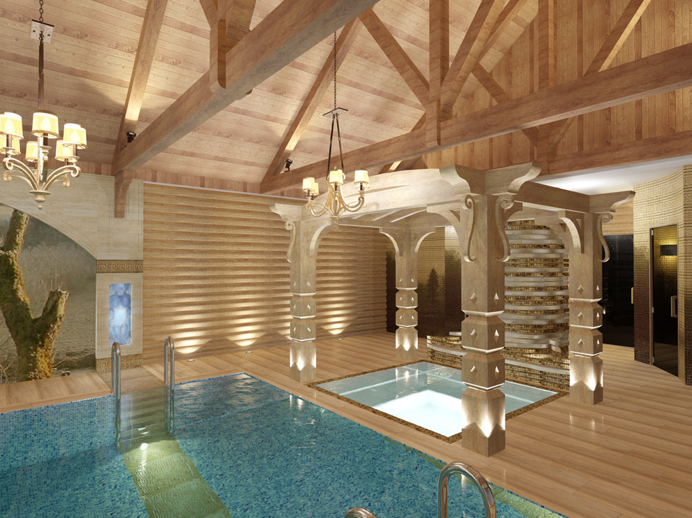 Бассейн в натуральном стиле.