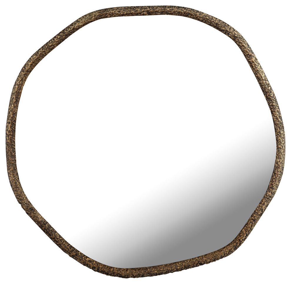 Warped Wall Mirror Aged Brass Contemporary Wall Mirrors by ELK Group International Houzz