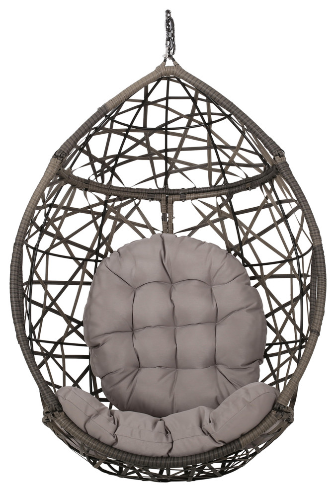 Berkley Outdoor Wicker Hanging Egg Chair Contemporary Hammocks And