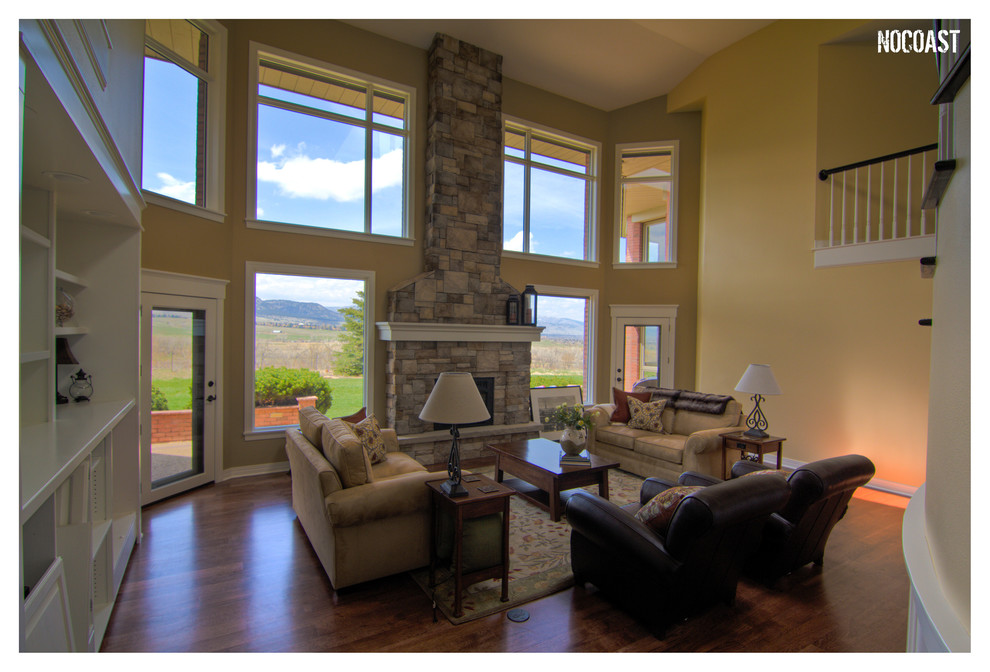 This is an example of a traditional family room in Denver.