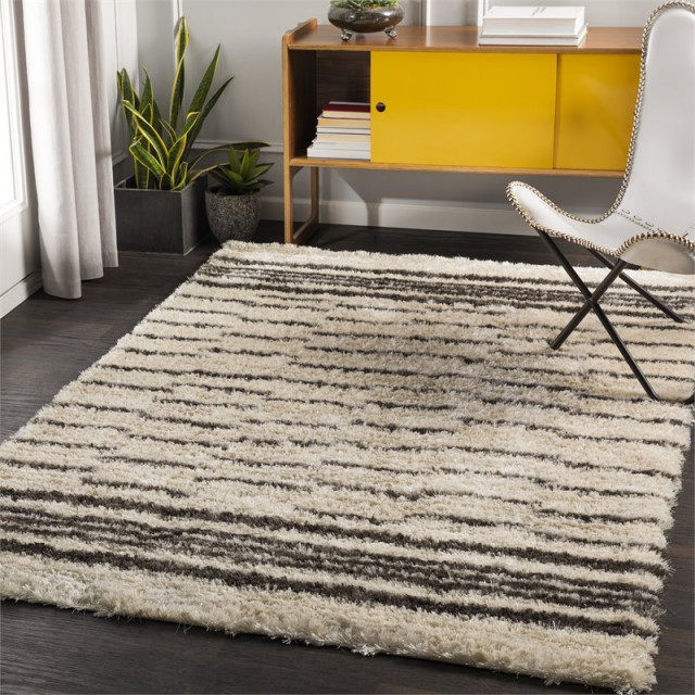 Gibraltar GIB2300 8'10" x 12' Rug in Charcoal and Cream Contemporary