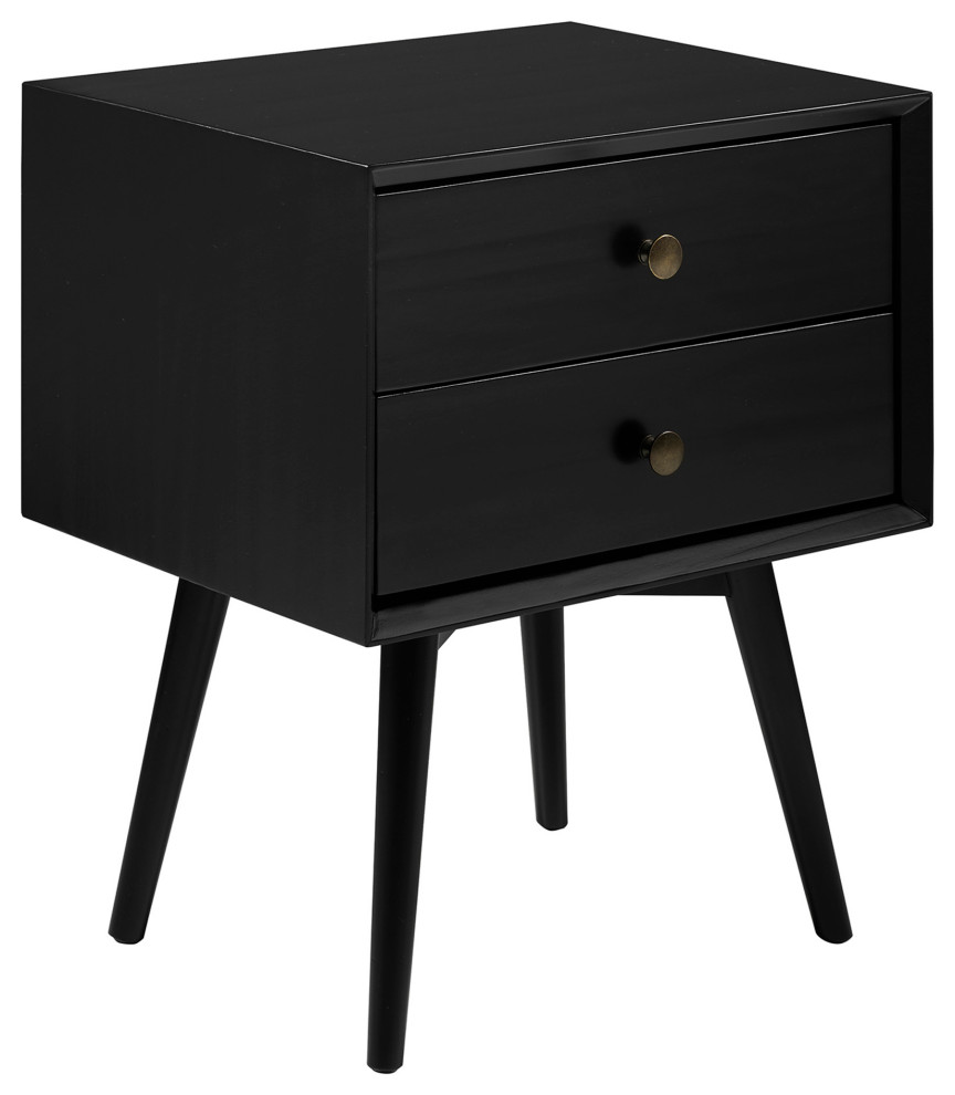 Mid Century Modern 2Drawer Nightstand Midcentury Nightstands And