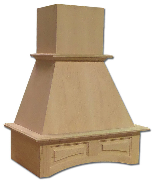 Castlewood Arched Valance Chimney Hood Maple, 36" Transitional