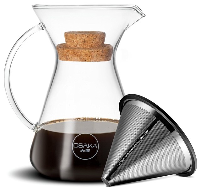 Kiyomizu Dera Pour Over Coffee Brewer With Stainless Steel Cone Filter 20 Oz Kiyomizu Dera Pour Over Coffee Brewer With Stainless Steel Cone Filter 20 Oz