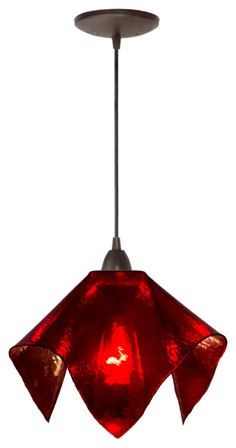 Jezebel Radiance Flame Pendant Large With Ruby Red Glass Contemporary Lighting By - Jezebel Pendant Light