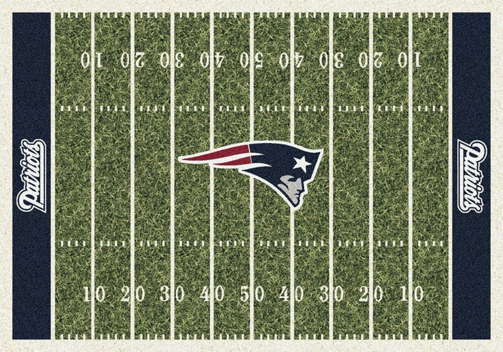 New England Patriots NFL Football Field Rug, 5'4"x7'8"