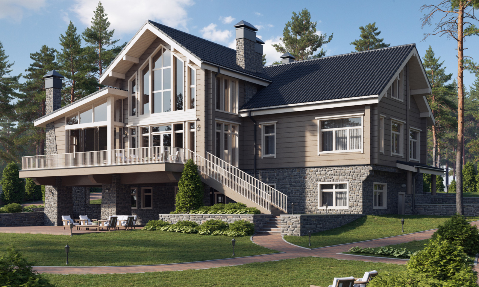 Проект дома на склоне