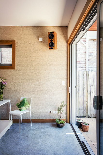 Marrickville HempCrete House eklektisk-vardagsrum