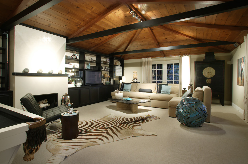 Photo of a contemporary family room in Sacramento.