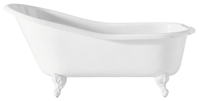 Cheviot Products Slipper Cast Iron Bathtub With Faucet Holes