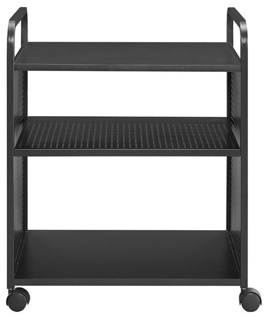 Novogratz Aubrie 3Shelf Rolling Cart Transitional Bar Carts by Dorel Home Furnishings