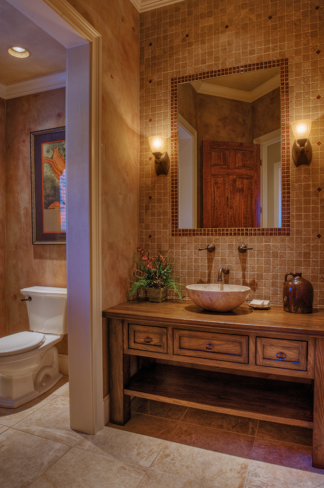 Design ideas for a traditional powder room in Other.