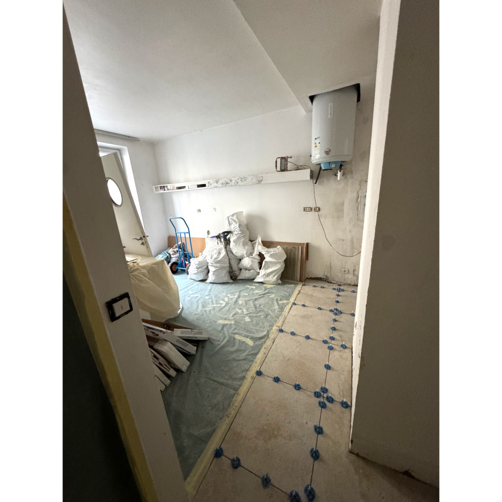 Projet Château-Landon, rénovation d'une cuisine, entrée & salle de bain.