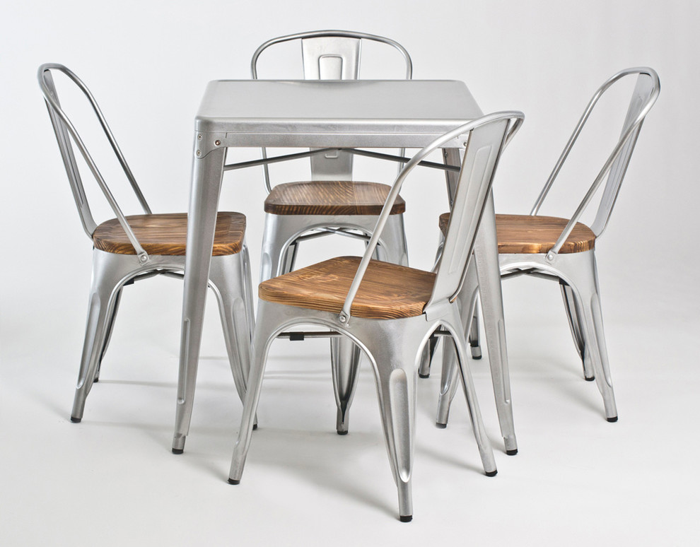 Retro Industrial Look Galvanized Steel Dining Collection Industrial