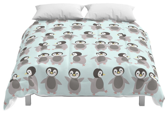 Society6 Just Penguins Comforter Contemporary Comforters And Society6 Just Penguins Comforter