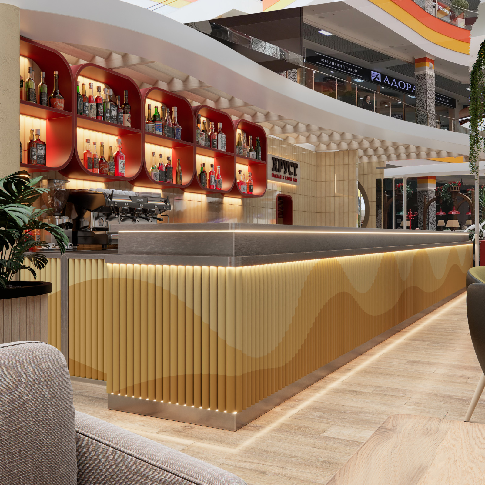 Дизайн интерьера кафе