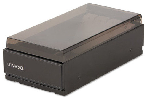 Business Card File Metal Plastic 4 14x8 14x2 12 Black