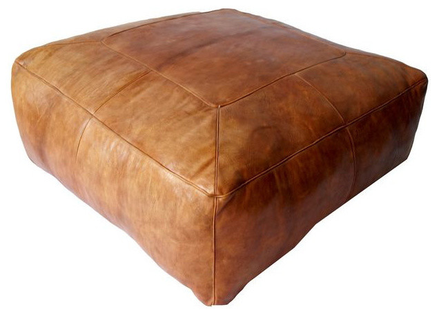 SOLD OUT!  Large Moroccan Square Leather Ottoman - $4,800 Est. Retail - $2,600 o