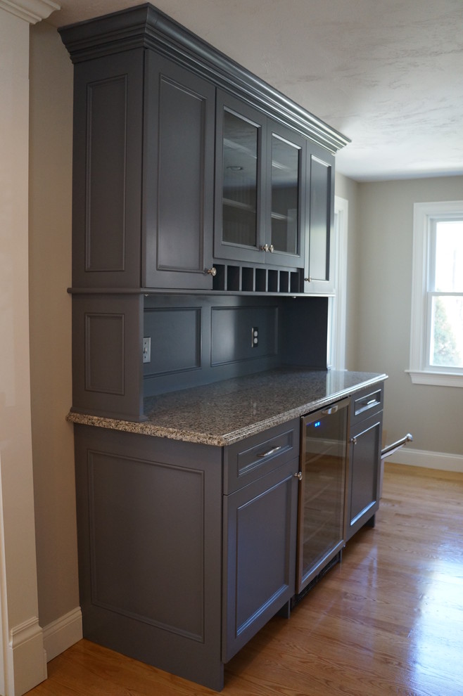 Grey Dry Bar Transitional Dining Room Boston by Taylor Made