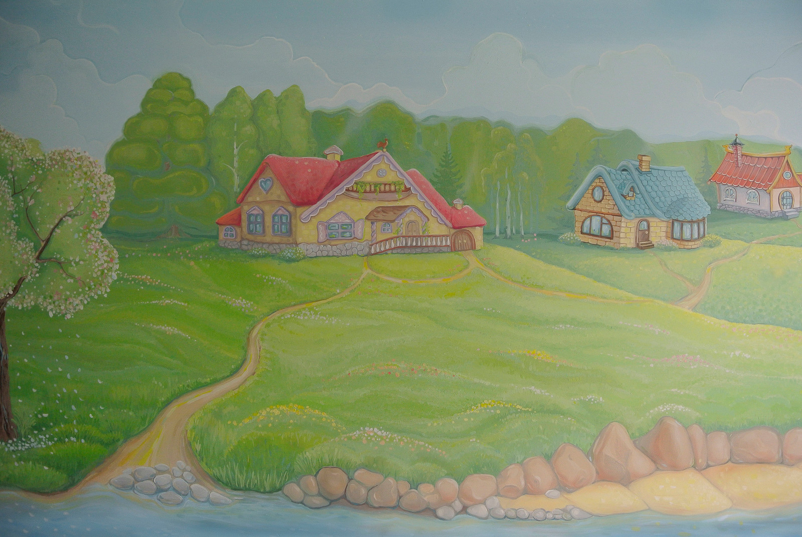 Пейзаж в детской светящимися красками